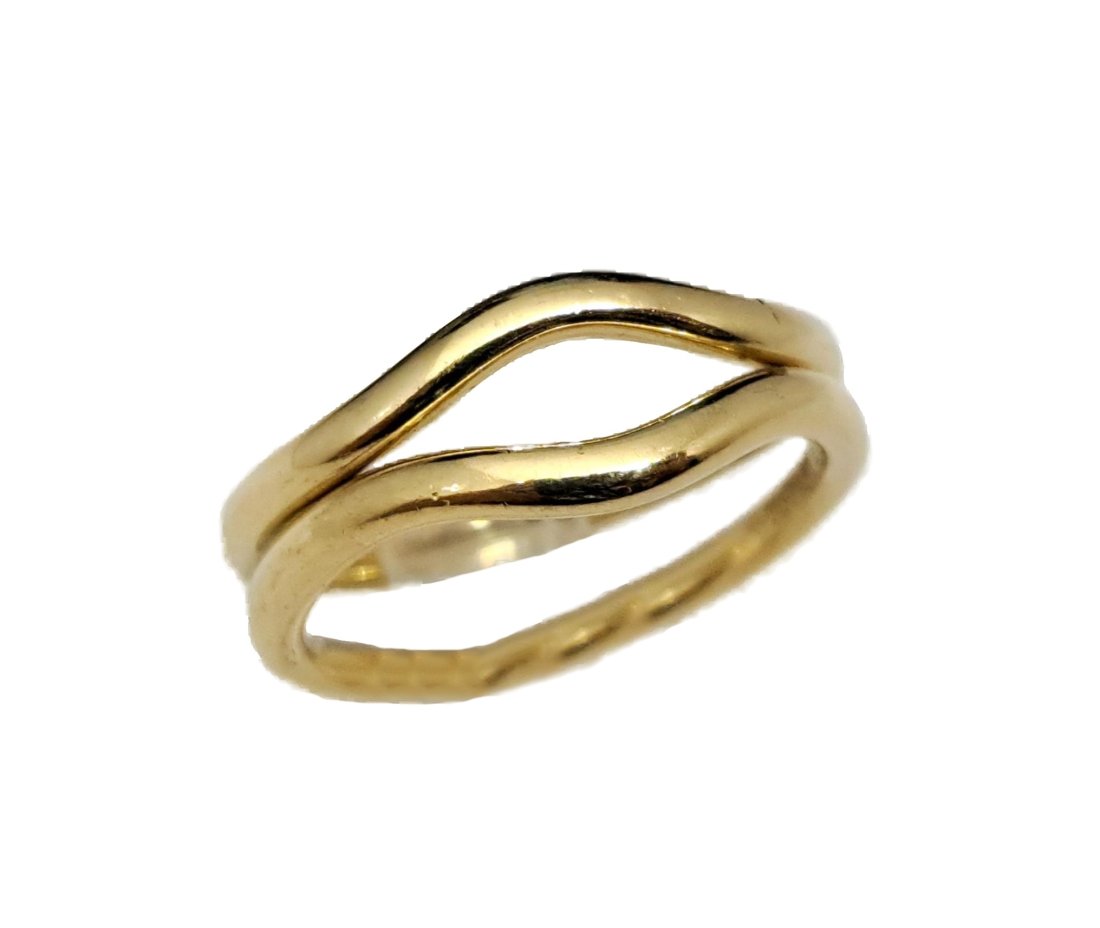 Tiffany Co Peretti 18k Gold Set of Wedding Ring Guard Band Rings (1 of 4)
