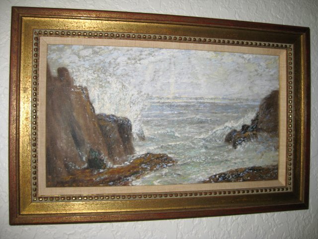 Albert Insley Briar Neck Cape Ann Mass Seascape Pain: Albert Insley Briar Neck Cape Ann Mass Seascape Painting Impressionist Rockport Gloucester Massachusetts Area with Roy Blankenship Provenance Singed Titled CNX INSLEY, Albert Babb (American 1842-1937)