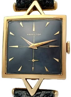 Hamilton Model Viscount 1955 Solid 14K Gold V Lug All Original Vintage Mens Wrist Watch: Described By:Edison CNX 1485 C-7050 Title:Hamilton Model Viscount 1955 Solid 14K Gold V Lug All Original Vintage Mens Wrist Watch Provenance:Introducing the Hamilton Electric wristwatch portion of the