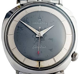 Hamilton Sea-Lectric II-B Electric Arbib Design 1962 Vintage Mens Wrist Watch Box Papers: Described By:Edison CNX 1485 C-7011 Title:Hamilton Sea-Lectric II-B Electric Arbib Design 1962 Vintage Mens Wrist Watch Box Papers Provenance:Introducing the Hamilton Electric wristwatch portion of th