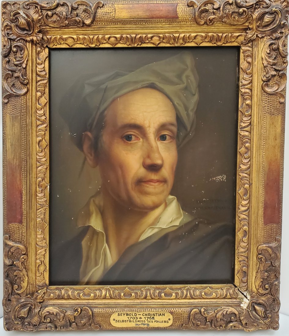 Maria Schoffmann After Christian Seybold Austrian 19c 18c Self Portrait Oil Ex Museum Label: Described By:Michelle NRED 52933 Title:Maria Schoffmann After Christian Seybold Austrian 19c 18c Self Portrait Oil Ex Museum Label Description: Maria Schoffmann After Christian Seybold Austrian 19c 18