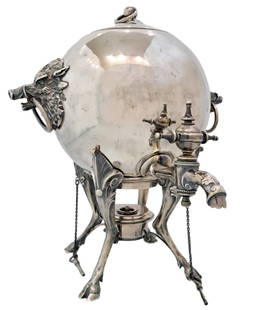 Sterling Silver Boars Head Antique Hot Water Server: Described by:Ayanna HFA DT52460 NFFED Title:Sterling Silver Boars Head Antique Hot Water Server Description: Sterling Silver Boars Head Antique Hot Water Server Approximate Measurements: 11.75in. x