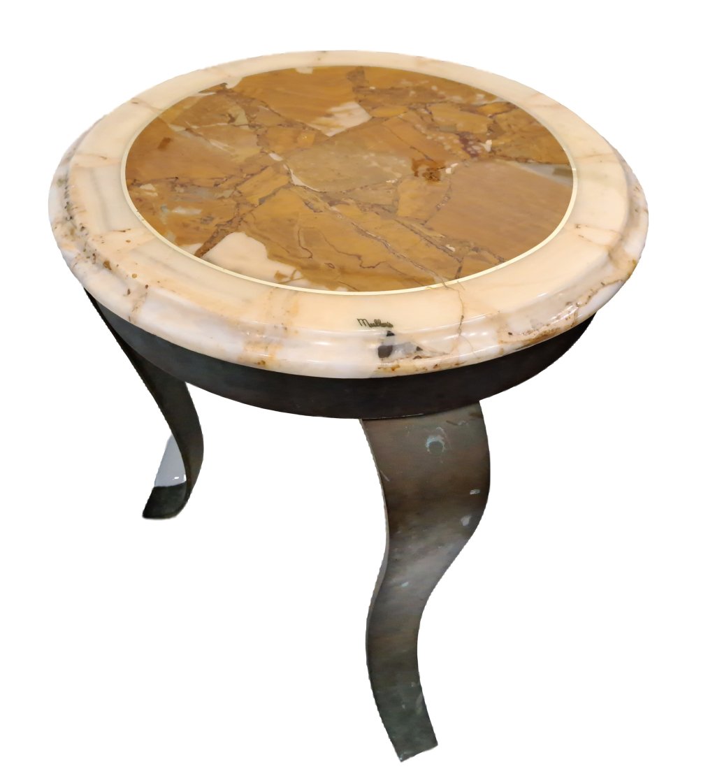 Vintage Mullers Onyx Marble Brass Mid Century Regency End Side Table (1 of 5)