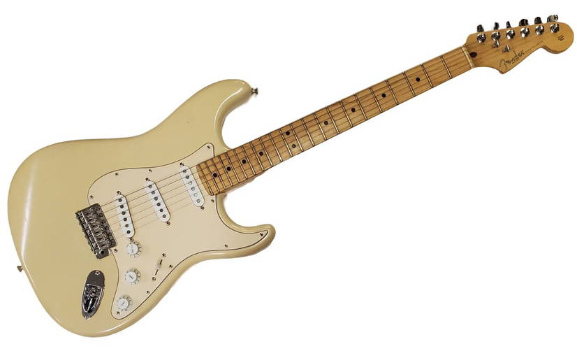 Fender Stratocaster Usa Cream Colored Electric Guitar With Gig Bag