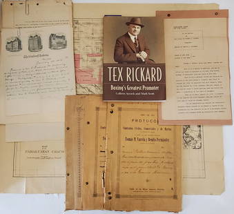 George Lewis Tex Rickard Land Deed Documents: Described By:Michelle CNX 1538 7883 Title: George Lewis Tex Rickard Land Deed Documents Description:This lot was found amongst old family papers of our consignor. Includes interactions with George