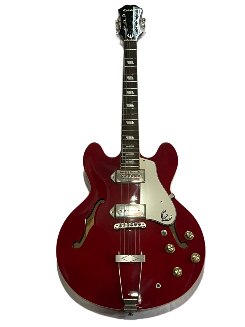 Epiphone Casino CH Electric Guitar with White Pick Guard and Cherry Finish (1 of 4)