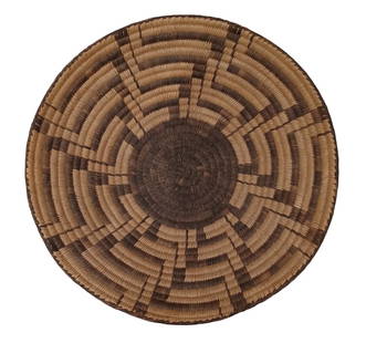 Large Old Plains or Southwest Native American Woven Coil Basket Bowl 15.5 Inch Diameter: Title:  Large Old Plains or Southwest Native American Woven Coil Basket Bowl 15.5 Inch Diameter 3.5 Inches Tall  Description:  Large hand-made woven coil basket made by members of an Old Plains or Sou