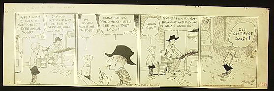 Burnt, Walter Smitty comic strip, 1935, Exhibited: Title: Burnt, Walter Smitty comic strip, 1935, Exhibited Description: Burnt, Walter Smitty comic strip, 1935, Exhibited Provenance: The present lot comes from The Charles L. Howard Collection of Ear