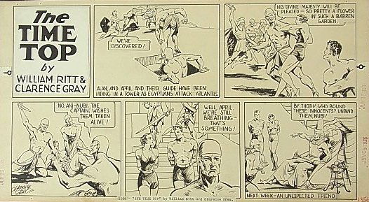 Gray, Clarence The Time Top 6 panel comic strip,193: Title: Gray, Clarence The Time Top 6 panel comic strip,1935, Exhibited Description: Gray, Clarence The Time Top 6 panel comic strip,1935, Exhibited Provenance: The present lot comes from The Charle