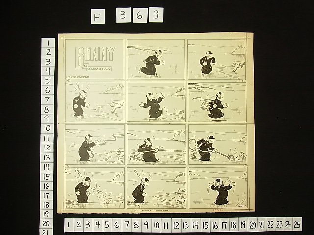 John Carver Pusey Benny Sunday comic strip, WPA Art: Title: John Carver Pusey Benny Sunday comic strip, WPA Artist, worked under Grant Wood, studied in France, 1935, Exhitbed Description: John Carver Pusey Benny Sunday comic strip, WPA Artist, worked un
