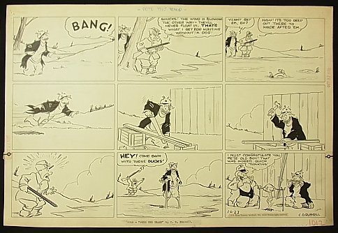 Clarence D. Russell Pete the Tramp, large or Sunday: Title: Clarence D. Russell Pete the Tramp, large or Sunday comic strip, 1935, Exhibted Description: Clarence D. Russell Pete the Tramp, large or Sunday comic strip, 1935, Exhibted Provenance: The pres