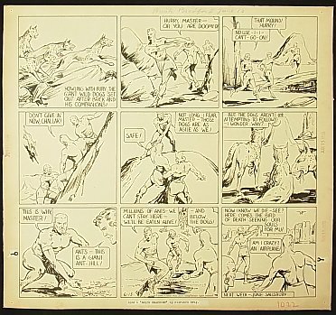 Clarence Grey Brick Bradford, large or Sunday comic: Title: Clarence Grey Brick Bradford, large or Sunday comic strip, 1935, Exhibted Description: Clarence Grey Brick Bradford, large or Sunday comic strip, 1935, Exhibted Provenance: The present lot come