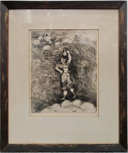 Marc Chagall Girl Etching Sothebys Label California Gallery French Fine Print: Described By:Michelle HFA VX Title:Marc Chagall Girl Etching Sothebys Label California Gallery French Fine Print Description: Marc Chagall Girl Etching Sothebys Label California Gallery French Fine