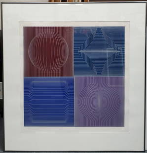 Op Art Victor Vasarely Tokyo Hand Signed Numbered Serigraph ed250: Described By:Michelle CNX 1482 7631 Title:Op Art Victor Vasarely Tokyo Hand Signed Numbered Serigraph ed250 Description: Op Art Victor Vasarely Tokyo Hand Signed Numbered Serigraph ed250