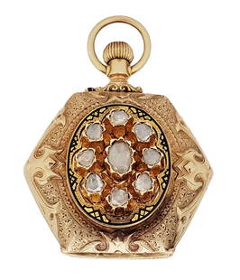 Heavy 14k Gold Pateck Huge Natural Rose Cut Diamond Ladies Hunter Unusual Pocket Watch to Fix: Described By:Michelle NYDD 54287 Title:Heavy 14k Gold Pateck Huge Natural Rose Cut Diamond Ladies Hunter Unusual Pocket Watch to Fix Description: Heavy 14k Gold Pateck Huge Natural Rose Cut Diamond