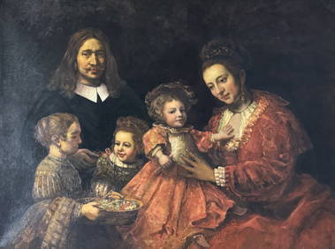 Follower of Rembrandt Huge Family Portrait Interior Oil Painting Dutch Old Master Estate of Olympian (1 of 12)
