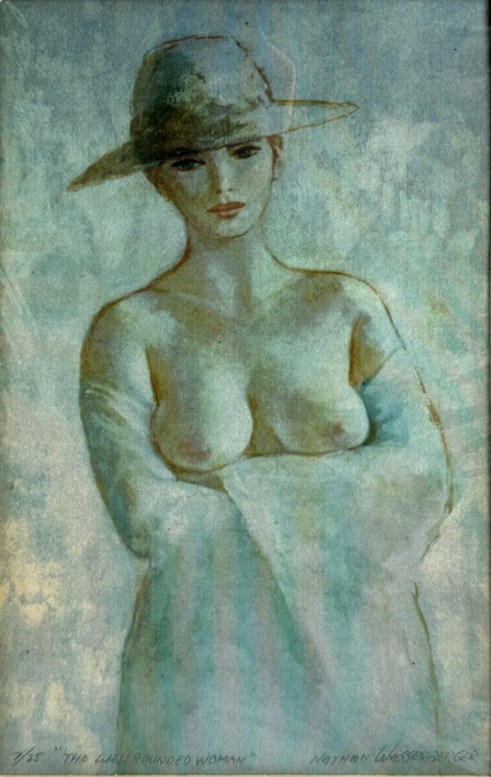 Signed Nathan Wasserberger Lithograph The Well Rounded Woman Serialized 7/25 Very Rare (1 of 6)