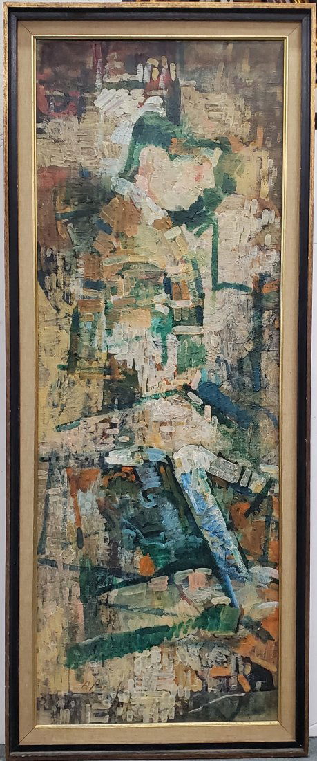 Rosemarie Beck Abstract Expressionist Figure Vintage Large Oil Painting (1 of 6)