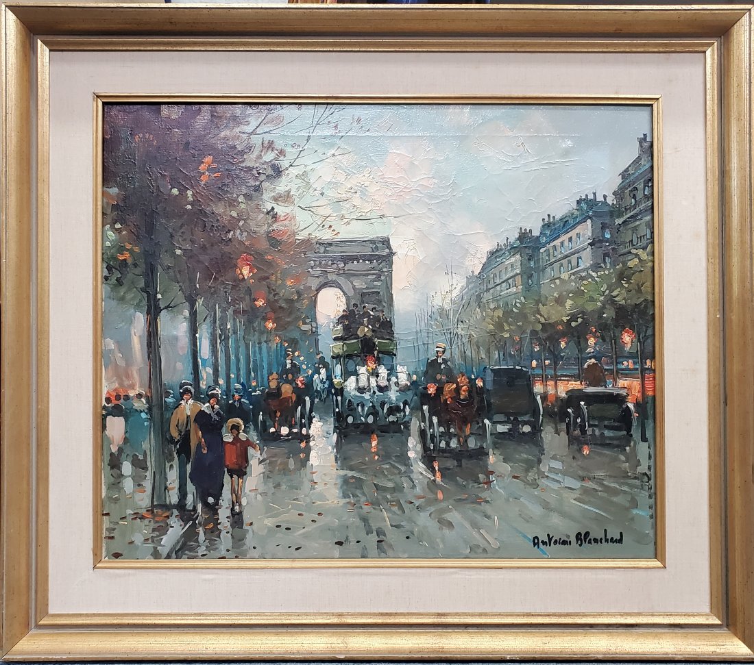 Manner of Antoine Blanchard Impressionist Paris Street Scene Oil Painting Vintage: Described By:Michelle 2024X Title:Manner of Antoine Blanchard Impressionist Paris Street Scene Oil Painting Vintage Description: Manner of Antoine Blanchard Impressionist Paris Street Scene Oil Painti