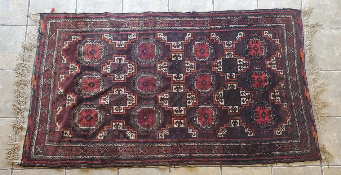 Geometric Persian Tribal Rug 72x42in (1 of 3)