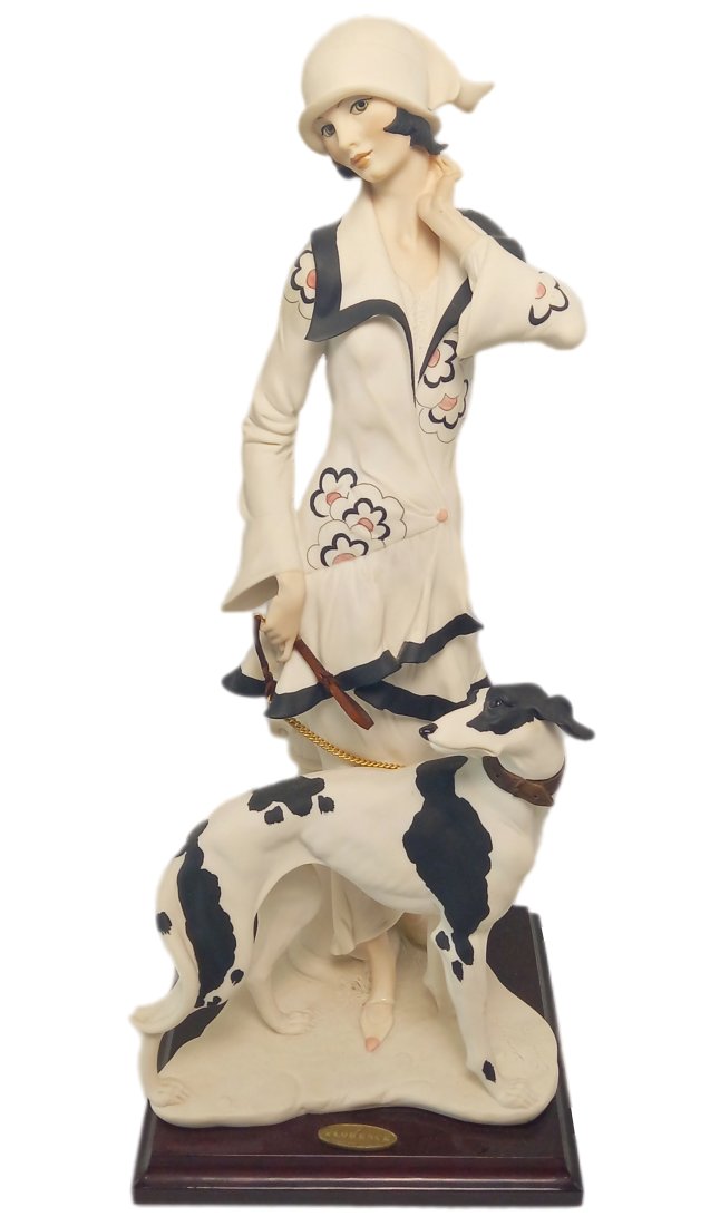 Guiseppe Armani 1992 Lady With Borzoi Dog Statue Figure Italian Sculpture 18in (1 of 12)