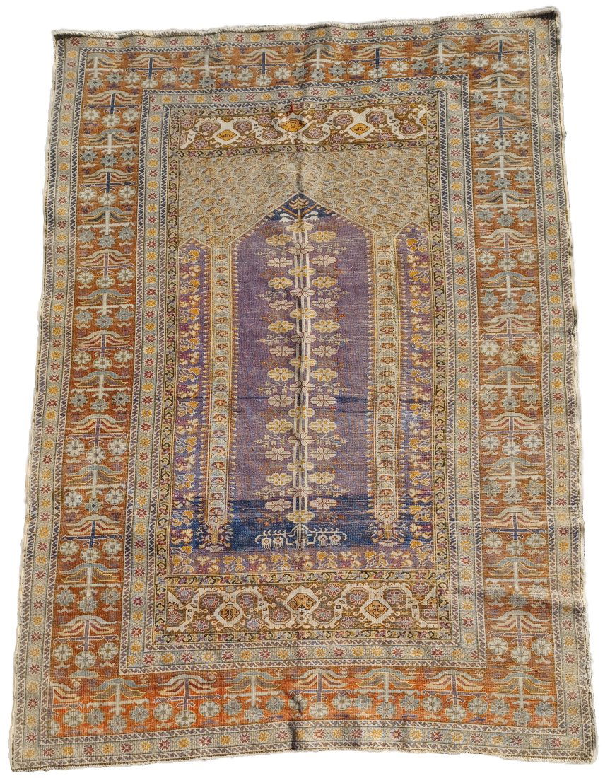 Antique Vintage Turkish 4’x6’8” Middle Eastern Hand Made Prayer Rug (1 of 4)