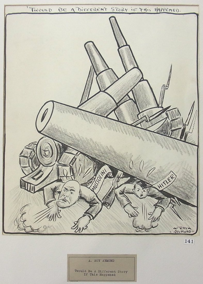 A. Roy Aymond New Orleans Times Picayune Hitler and: Clh507 Title: A. Roy Aymond New Orleans Times Picayune Hitler and Mussolini Hoisted By Their Own Petard Description: A. Roy Aymond New Orleans Times Picayune Hitler and Mussolini Hoisted By Their Own 