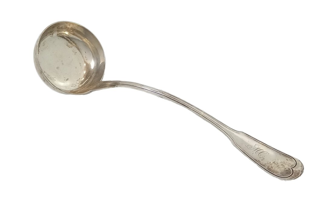 Hyde & Goodrich New Orleans Fiddle Thread Coin Silver Ladle Monogramed MC: Described By:Dillon HFA DT 55007 NFDD Title:Hyde & Goodrich New Orleans Fiddle Thread Coin Silver Ladle Monogramed MC Description: Hyde Goodrich New Orleans Fiddle Thread Coin Silver Ladle Monogramed 