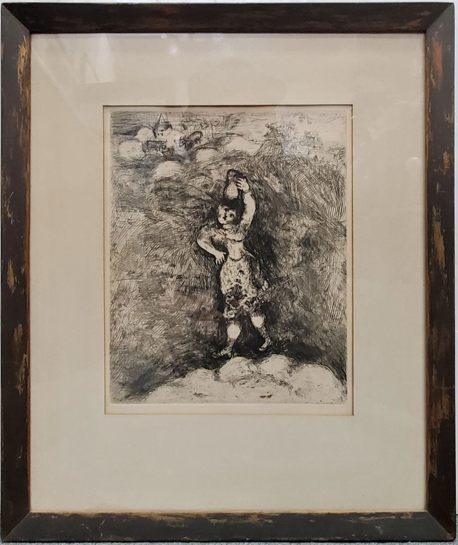 Marc Chagall Girl Etching Sothebys Label California Gallery French Fine Print (1 of 6)