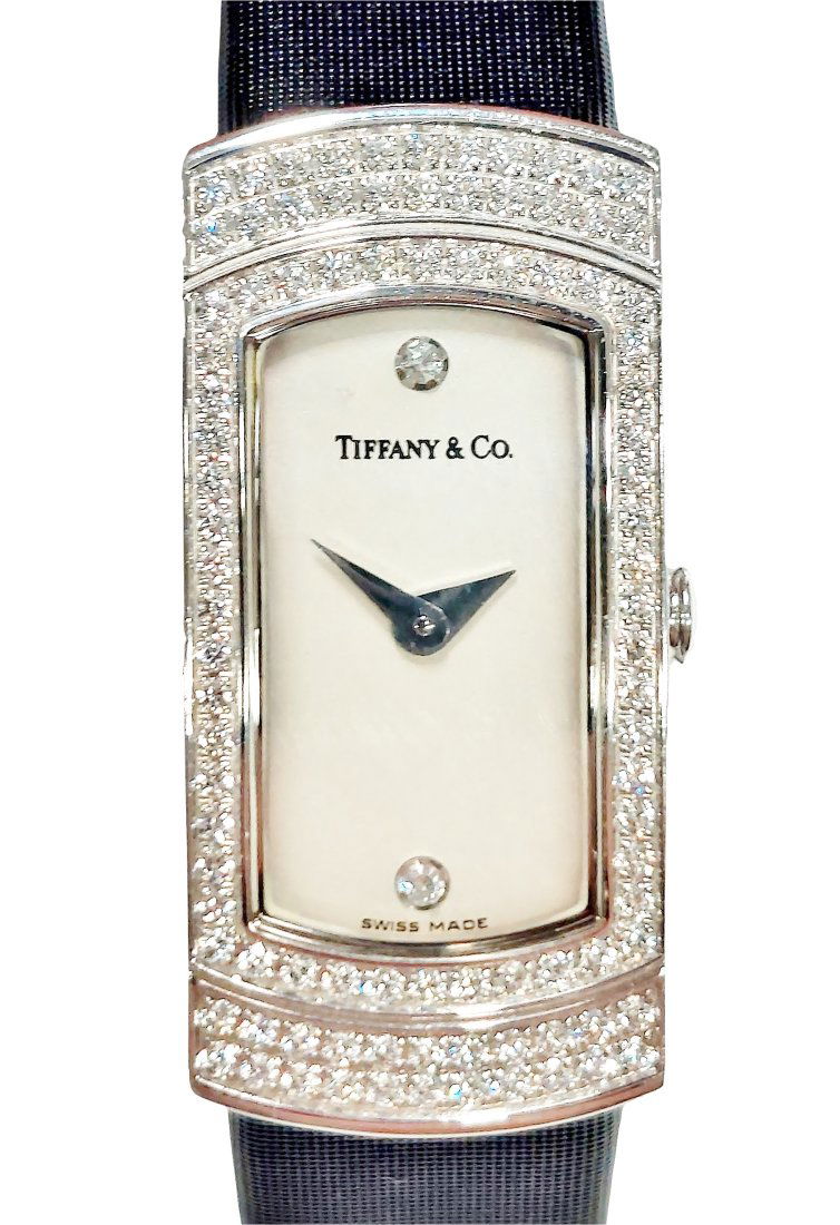 Tiffany & Co. 18k White Gold Fine Diamond Ladies Watch W/ Box And Papers (1 of 8)