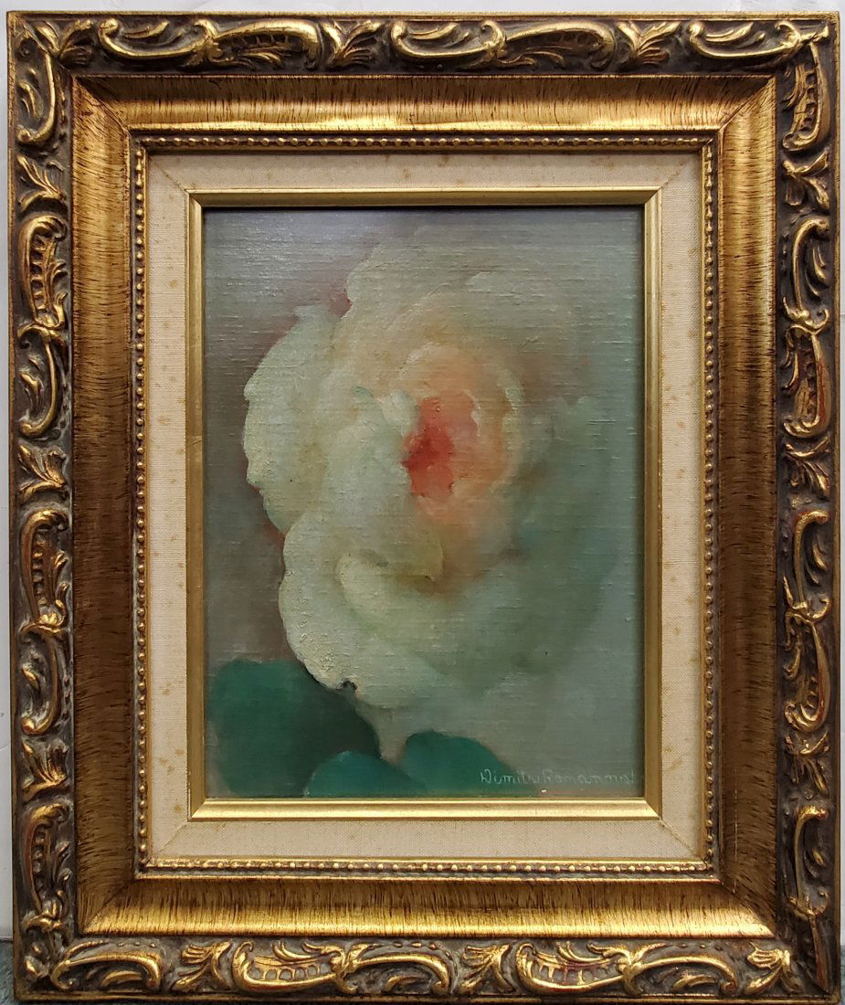 Dimitri Romanovsky Russian American Rose Flower Floral Still Life Oil Painting (1 of 6)