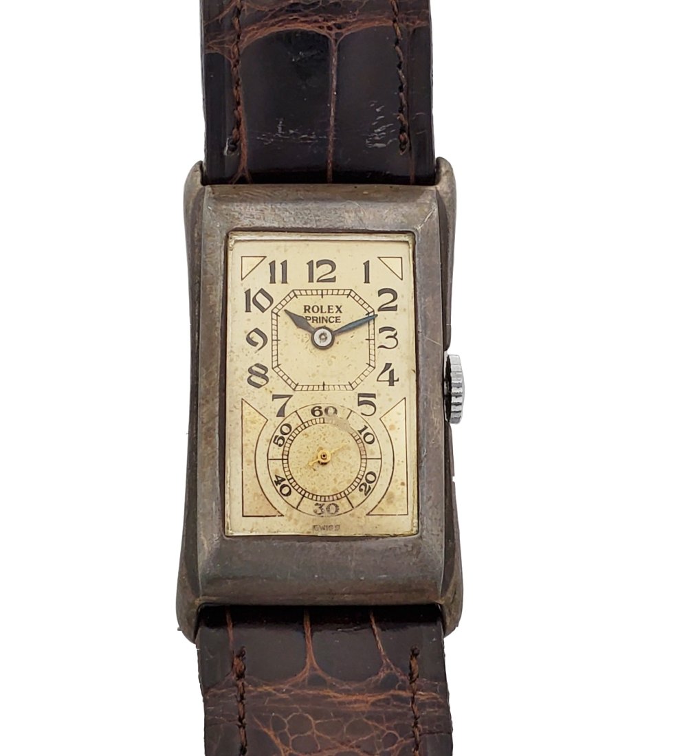 Genuine Rolex Prince Ref 1490 Prima Movement Long Art Deco Mens Watch (1 of 8)