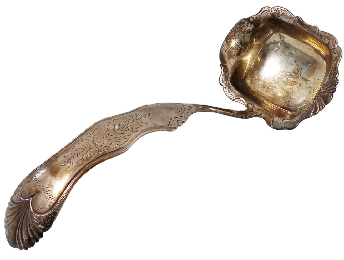 Antique Dutch Commemorative Coin Large 12 Inch Silver Serving Ladle Circa 1885 (1 of 7)