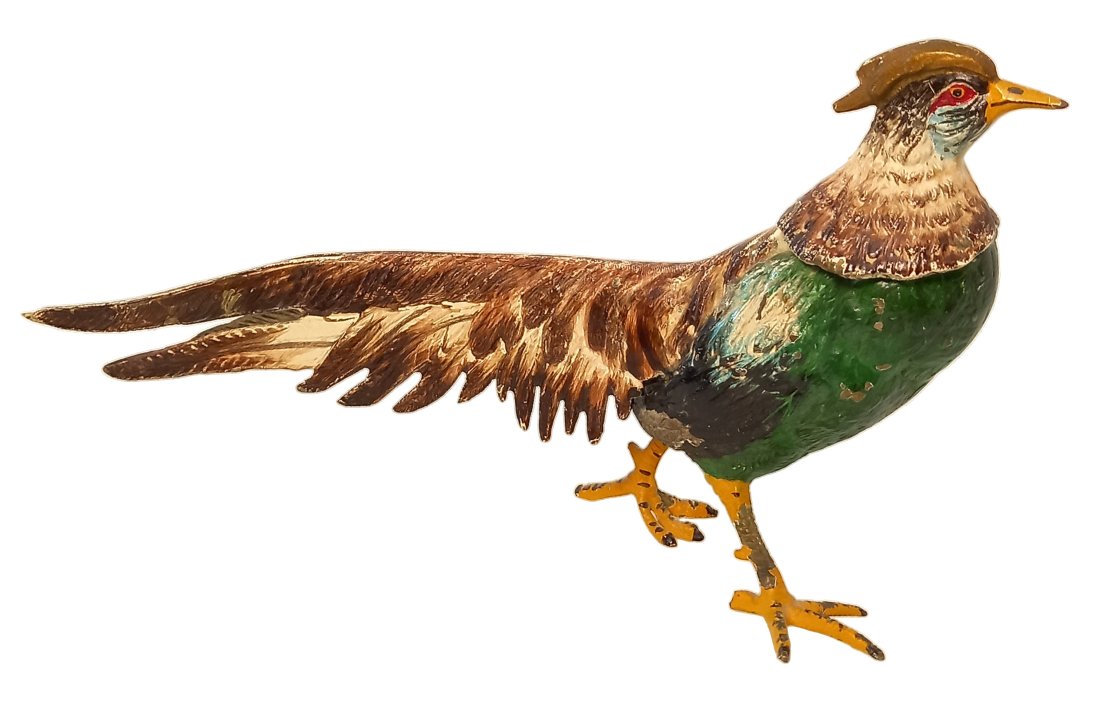 Vintage Italy Signed Game Bird 12in Cold Painted Animalier Figure Statue: Described By:Dillon HFA DT Title:Vintage Italy Signed Game Bird 12in Cold Painted Animalier Figure Statue Description: Vintage Italy Signed Game Bird 12in Cold Painted Animalier Figure Statue Approx.