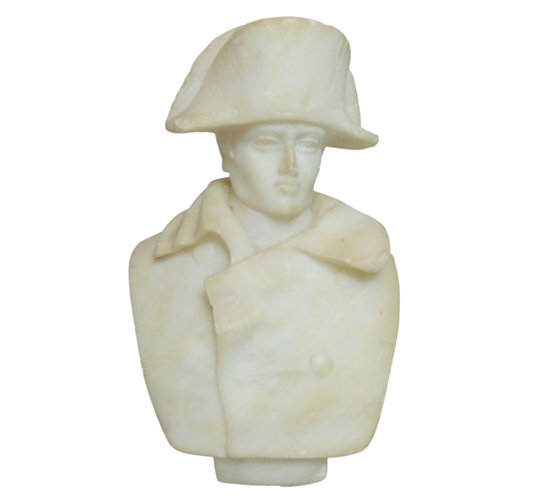 Antique Italian Alabaster Bust Of Napoleon Bonaparte Sculpture Portrait (1 of 10)