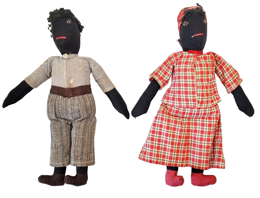Black Americana Cloth Childrens Dolls Vintage Pair (1 of 7)