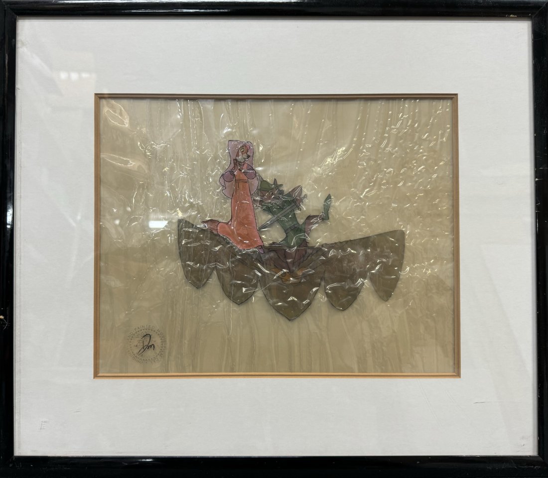 Hand Painted Original Walt Disney Robin Hood Film Cell c. 1973 (1 of 6)