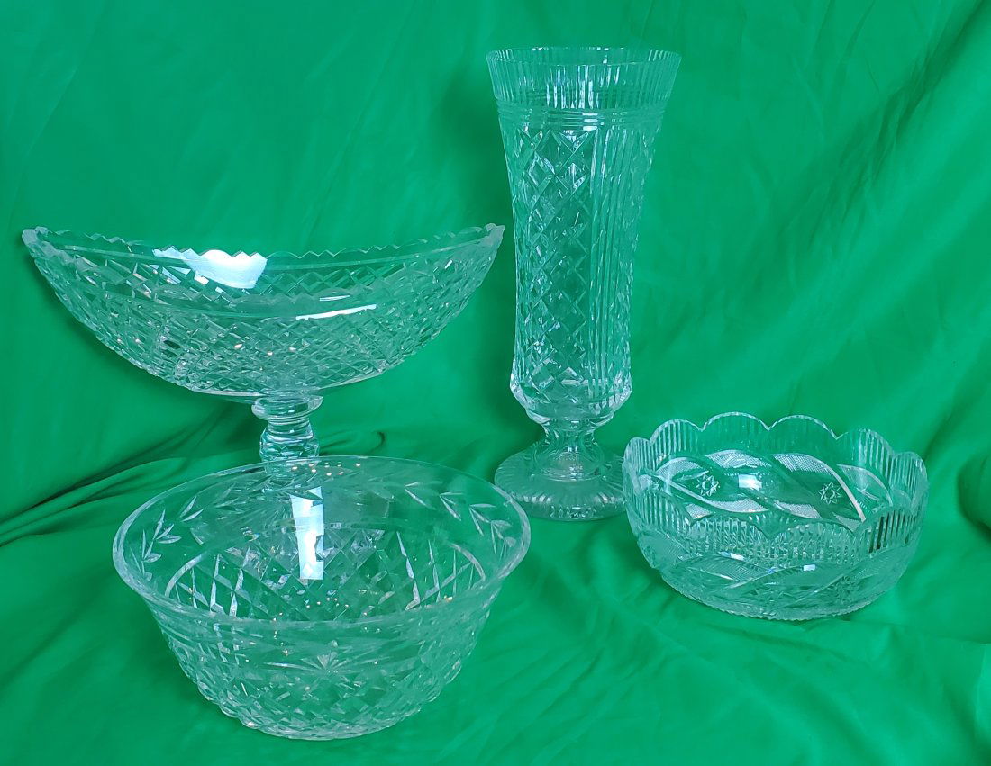 Waterford Crystal Irish Cut Crystal Lot of 4 Centerpiece Bowls Vase (1 of 7)