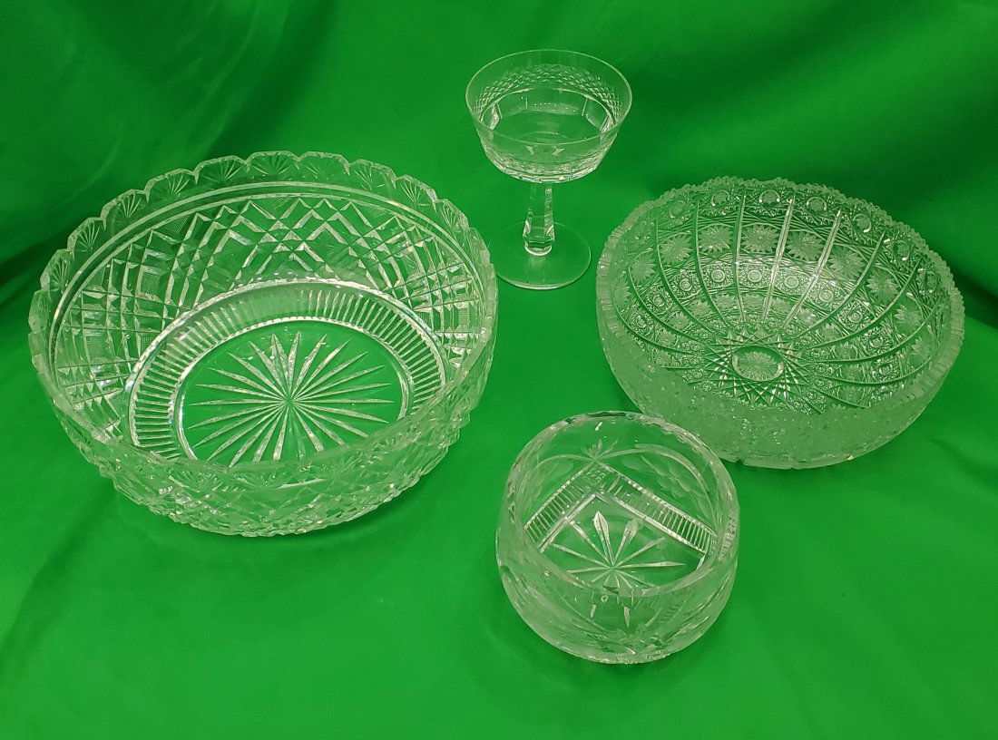 Cut Crystal Glass Lot of 4 Bowls Dishes (1 of 6)