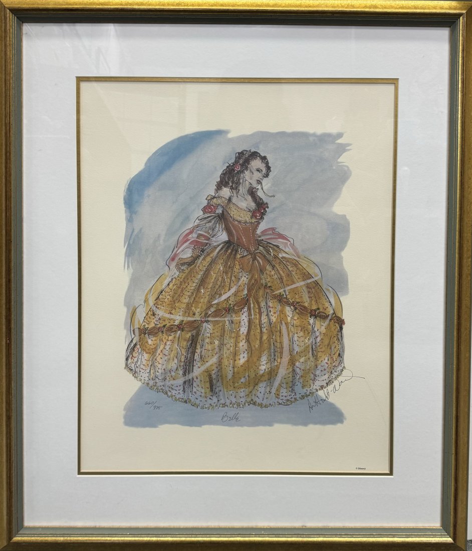 “Belle” Beauty and the Beast Disney Limited Edition Lithograph Signed Ann Hould-Ward with (1 of 12)