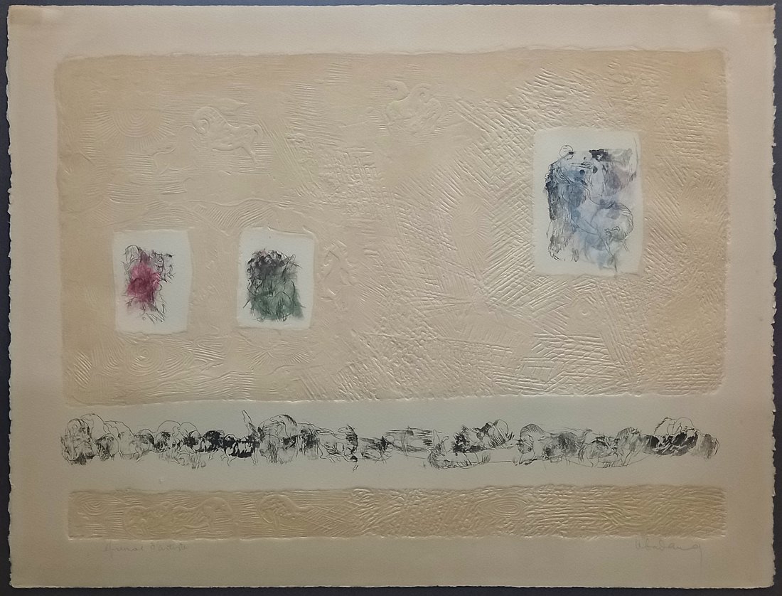 Vietnamese Signed Hoi Lebadang Relief Sculpture Stone Horses Artists Proof: Described By:Dillon HFA 2024X Title:Vietnamese Signed Hoi Lebadang Relief Sculpture Stone Horses Artists Proof Description: Vietnamese Signed Hoi Lebadang Relief Sculpture Stone Horses Artists Proof S