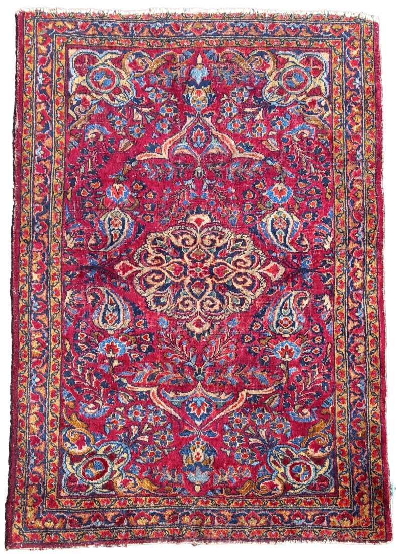 Antique Geometric Handmade Wool Multi-Pattern Persian Rug 5 x 3.5ft (1 of 10)