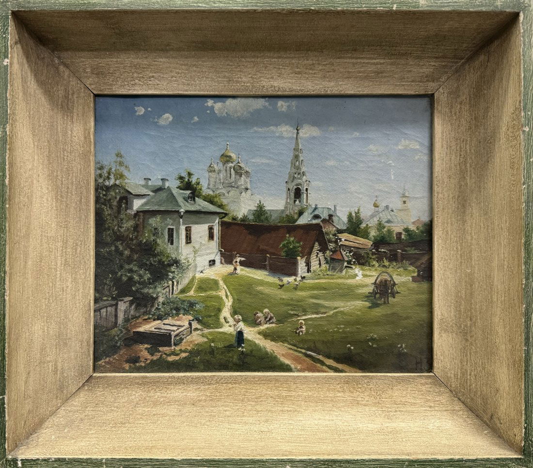 Russian Impressionist Oil on Canvas Vintage Painting Signed H3 Church Steeple Orthodox Taj Mahal (1 of 7)