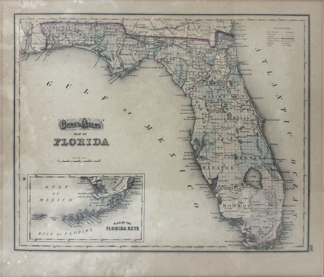Vintage or Antique Grays Atlas Map of Florida (1 of 9)