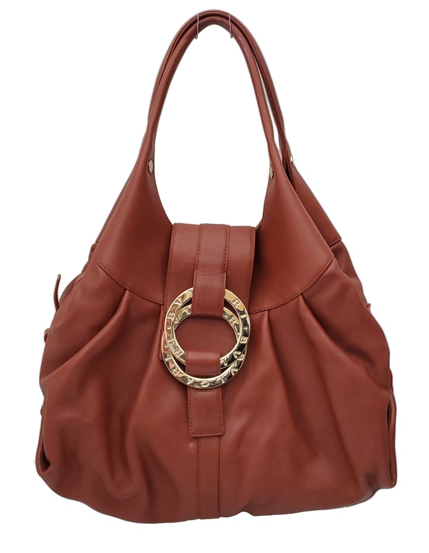 Kirstie Alley Estate Bvlgari Bulgari Chandra Womens Italian Leather Slouchy Hobo Bag Purse COA (1 of 7)