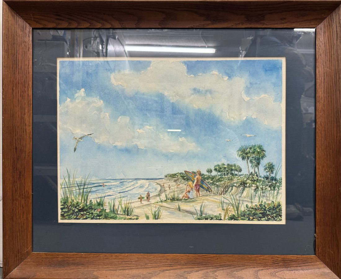 Jack Roland “Murph the Surf” Murphy Original Watercolor Painting Surf’s Up (1 of 6)