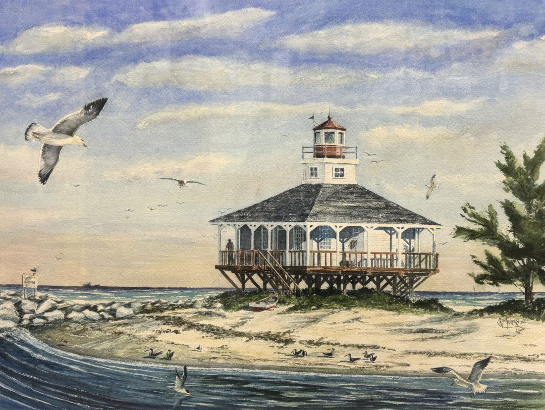 Large Jack Roland “Murf the Surf” Murphy Original Watercolor Painting Boca Grande Seaside (1 of 13)