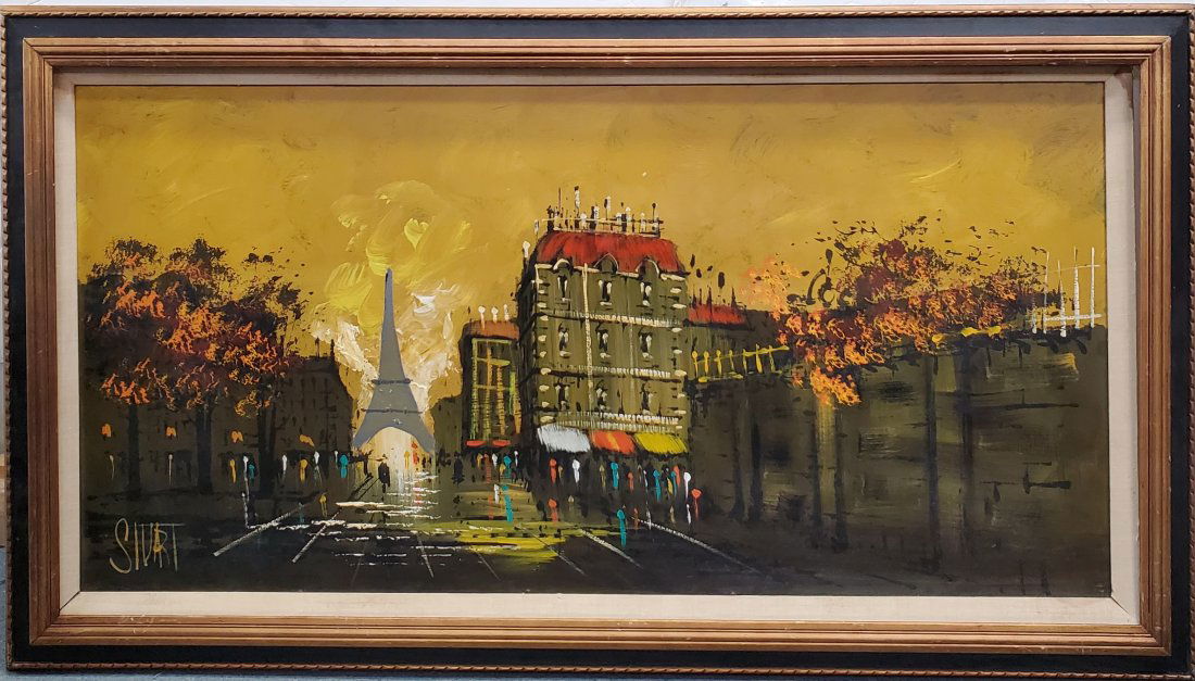 Vanguard Studios Stuart MCM Paris Street Scene Very Large Oil Painting (1 of 7)