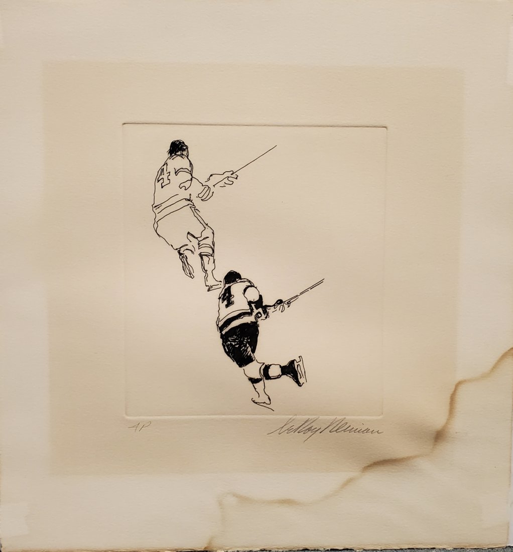 LeRoy Neiman Signed Artists Proof Bobby Orr Boston Bruins Hall of Fame Etching (1 of 6)