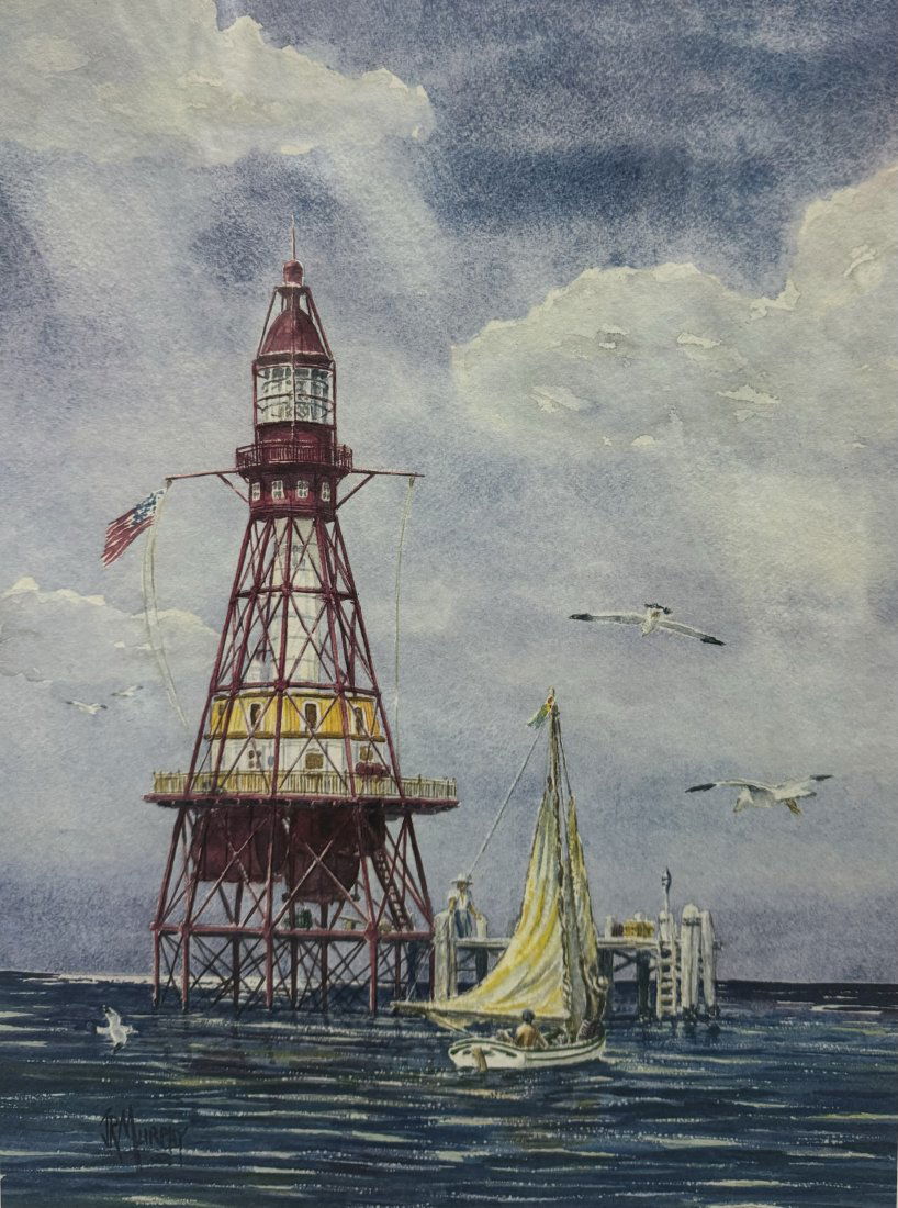 “Murf the Surf” Jack Roland Murphy Fowey Rocks Light Signed Lithograph Key Biscayne (1 of 12)